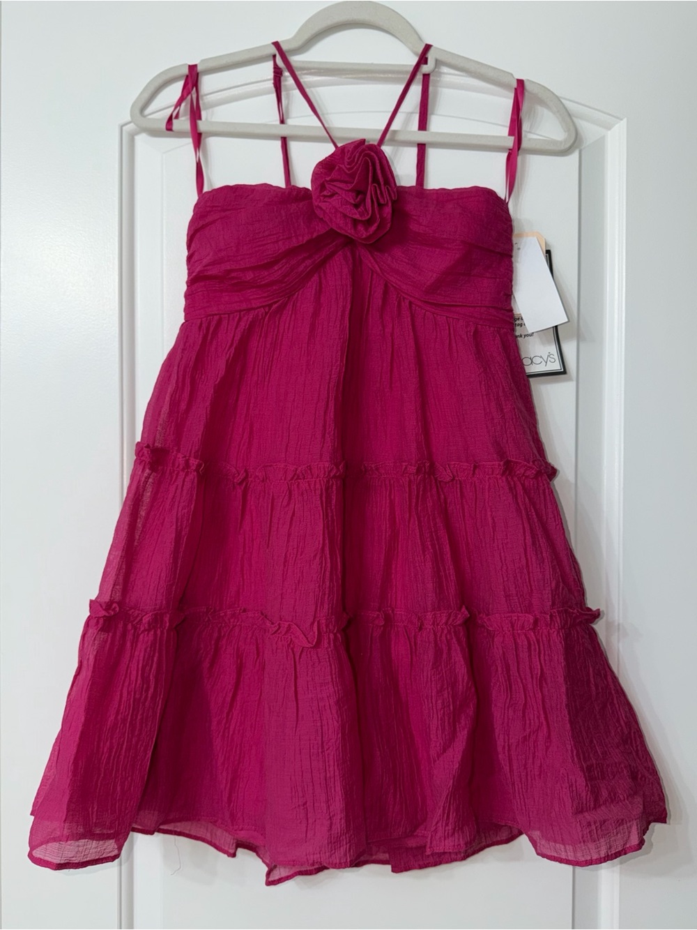 City Studio NWT Magenta Floral Tiered Mini Dress | Size Small - Picture 3 of 8